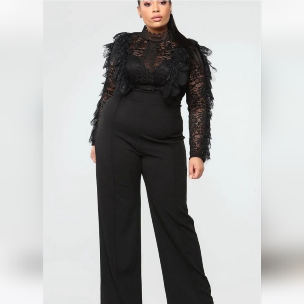 Fashion Nova Black Wide Leg Sophisticated Pants